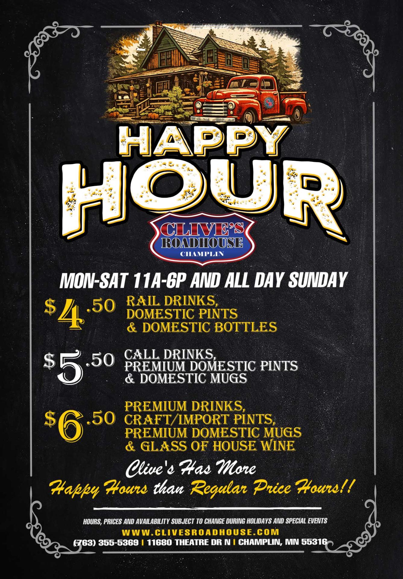 Champlin Happy Hour Drinks