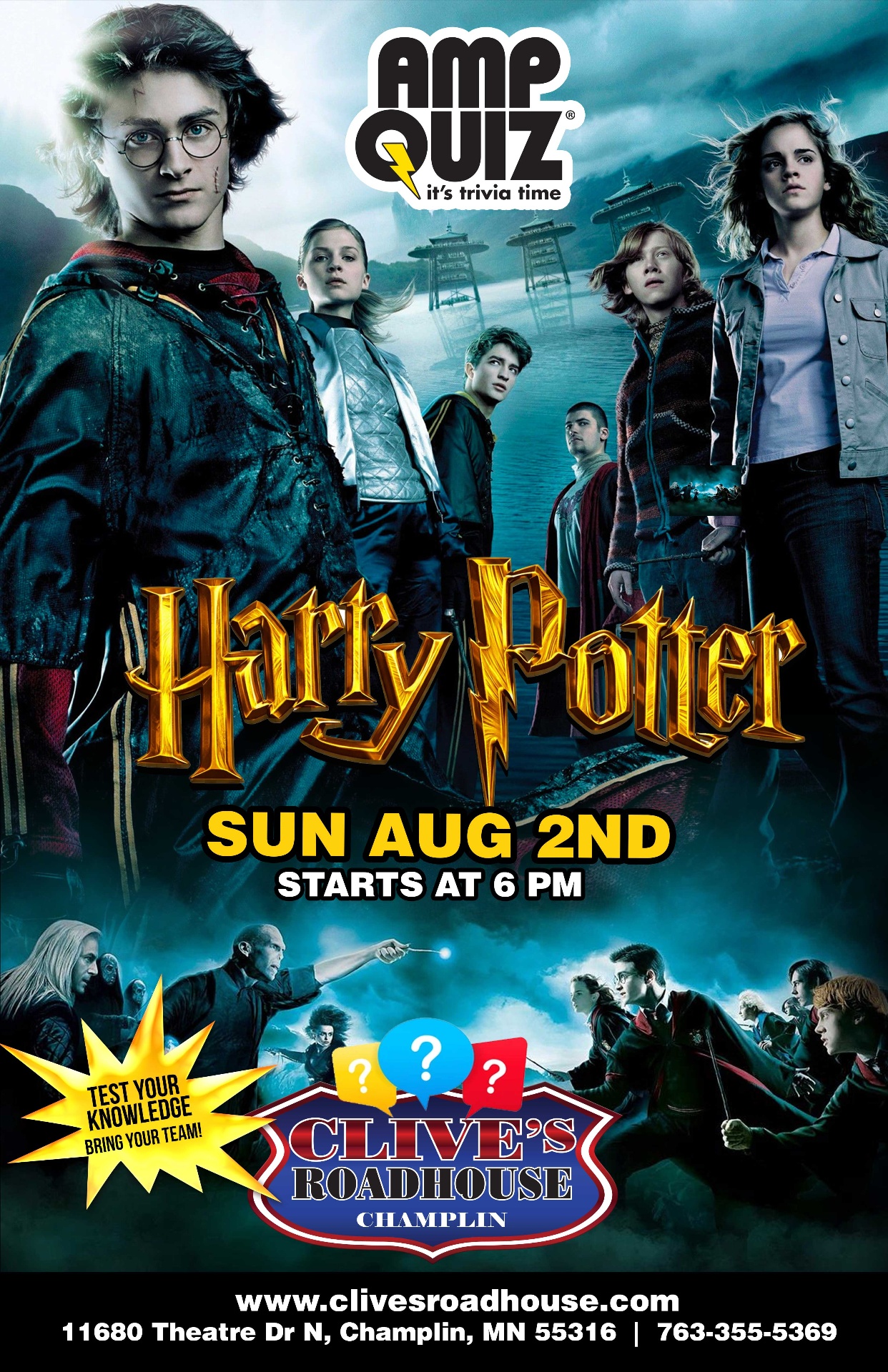 Harry Potter Trivia - Sun Aug 2nd at 6 PM